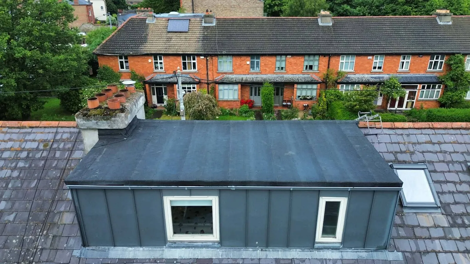 Finished felt flat roof on a dormer in Ranelagh