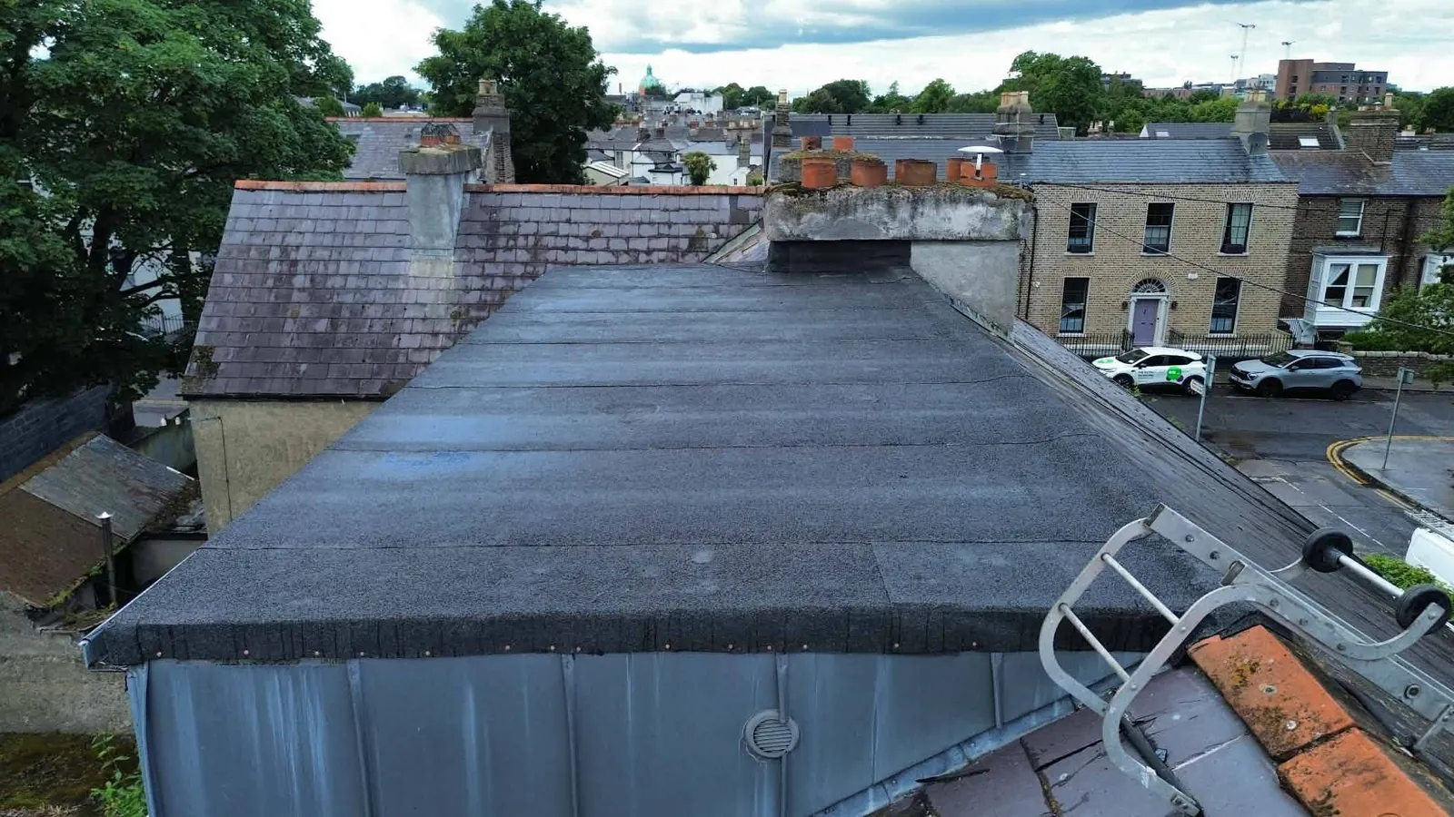 New felt roof on the dormer with its edge trims, Ranelagh