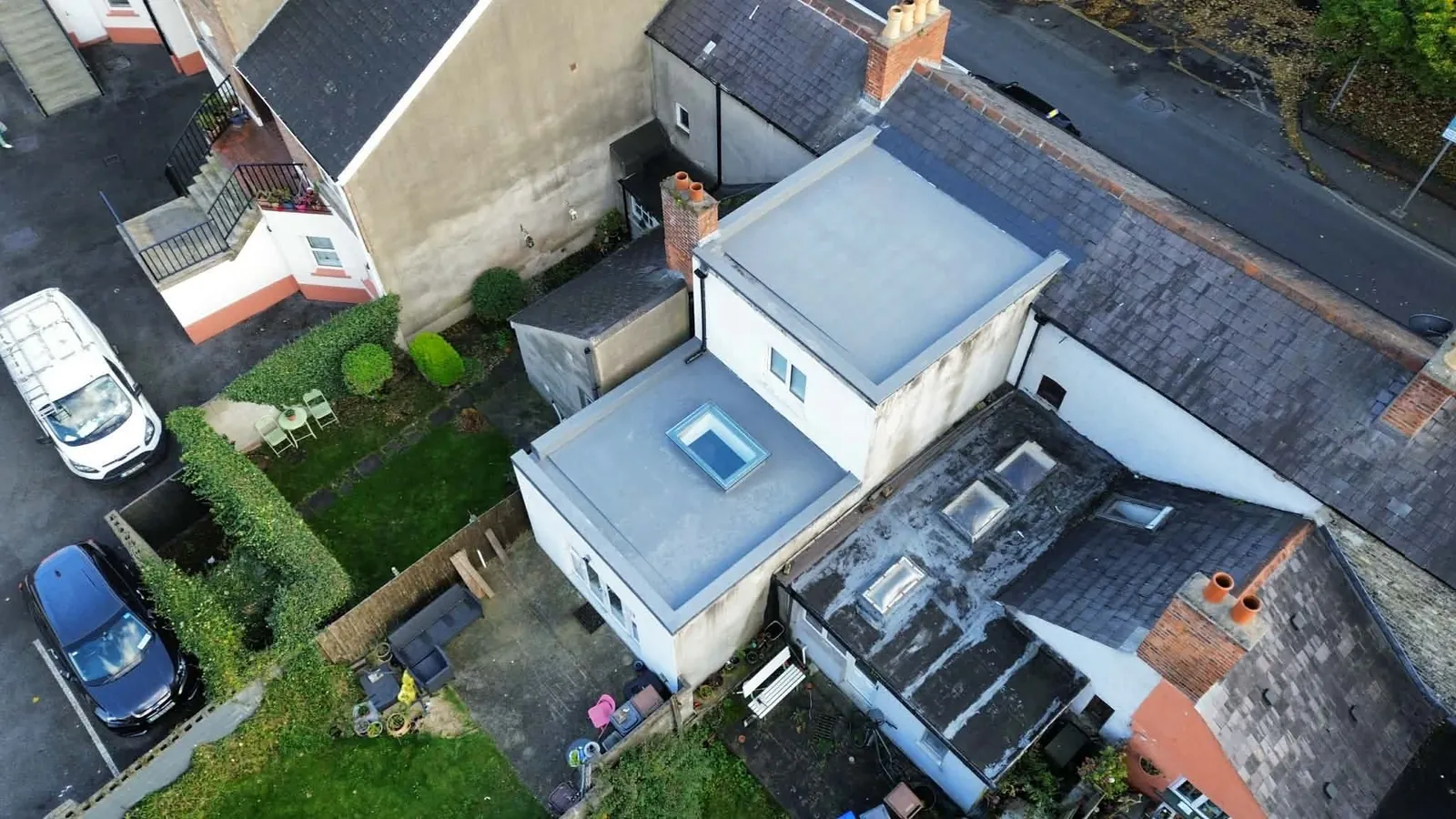 The finished extension roof from above, Kilmainham