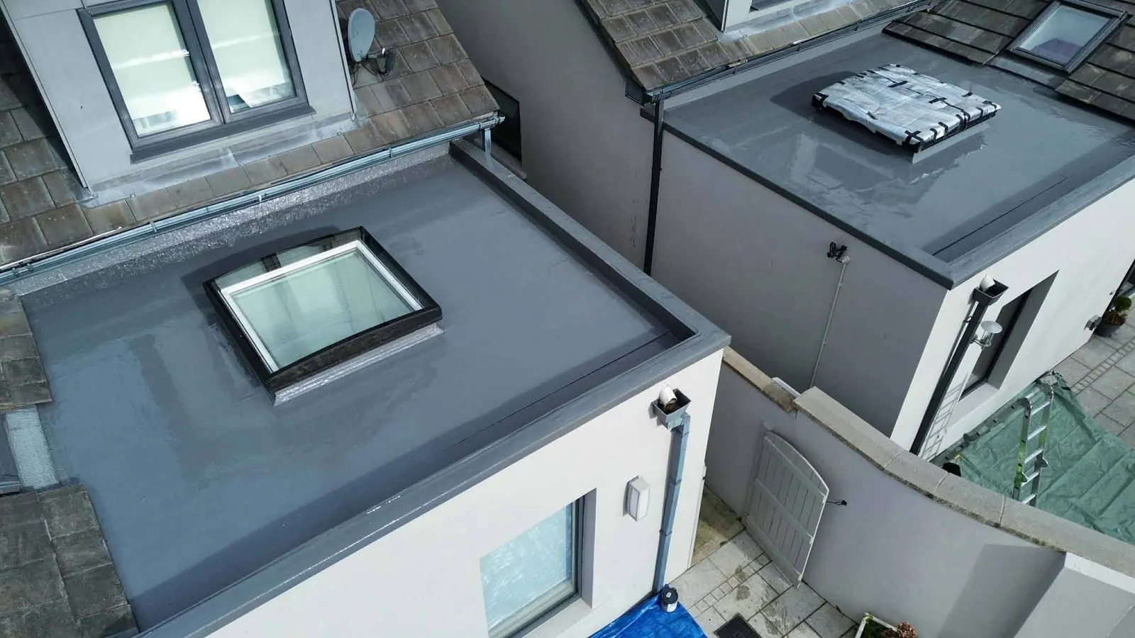 Finished Mariseal flat roof with a rooflight in Clontarf