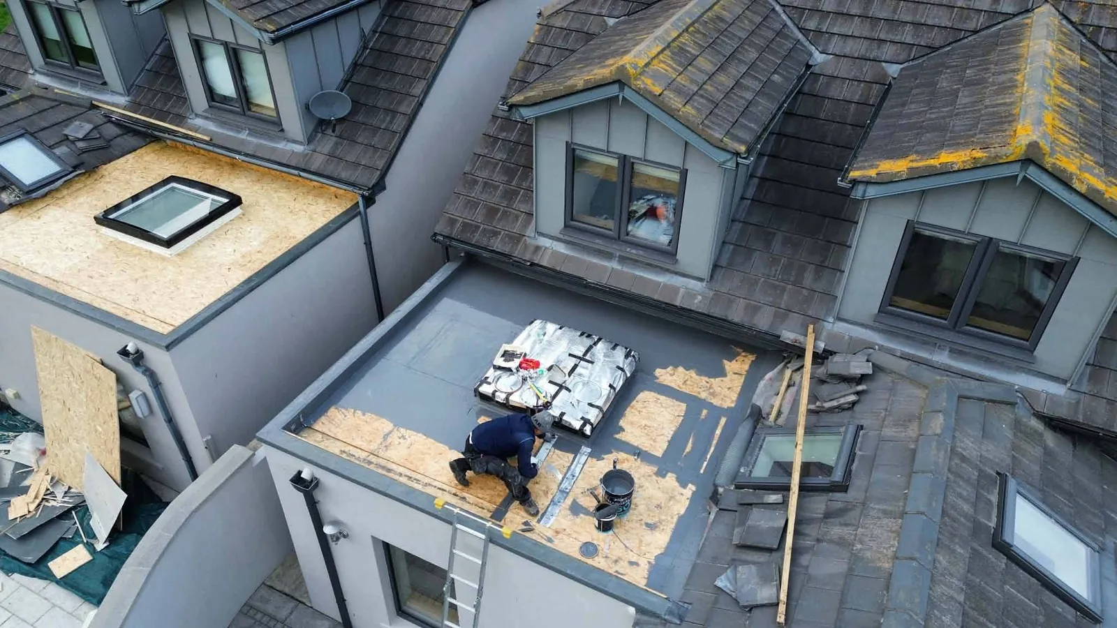 Applying the Mariseal waterproofing in Clontarf
