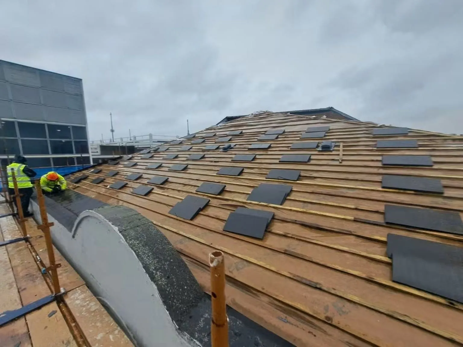 Fibre cement slates going on in Navan