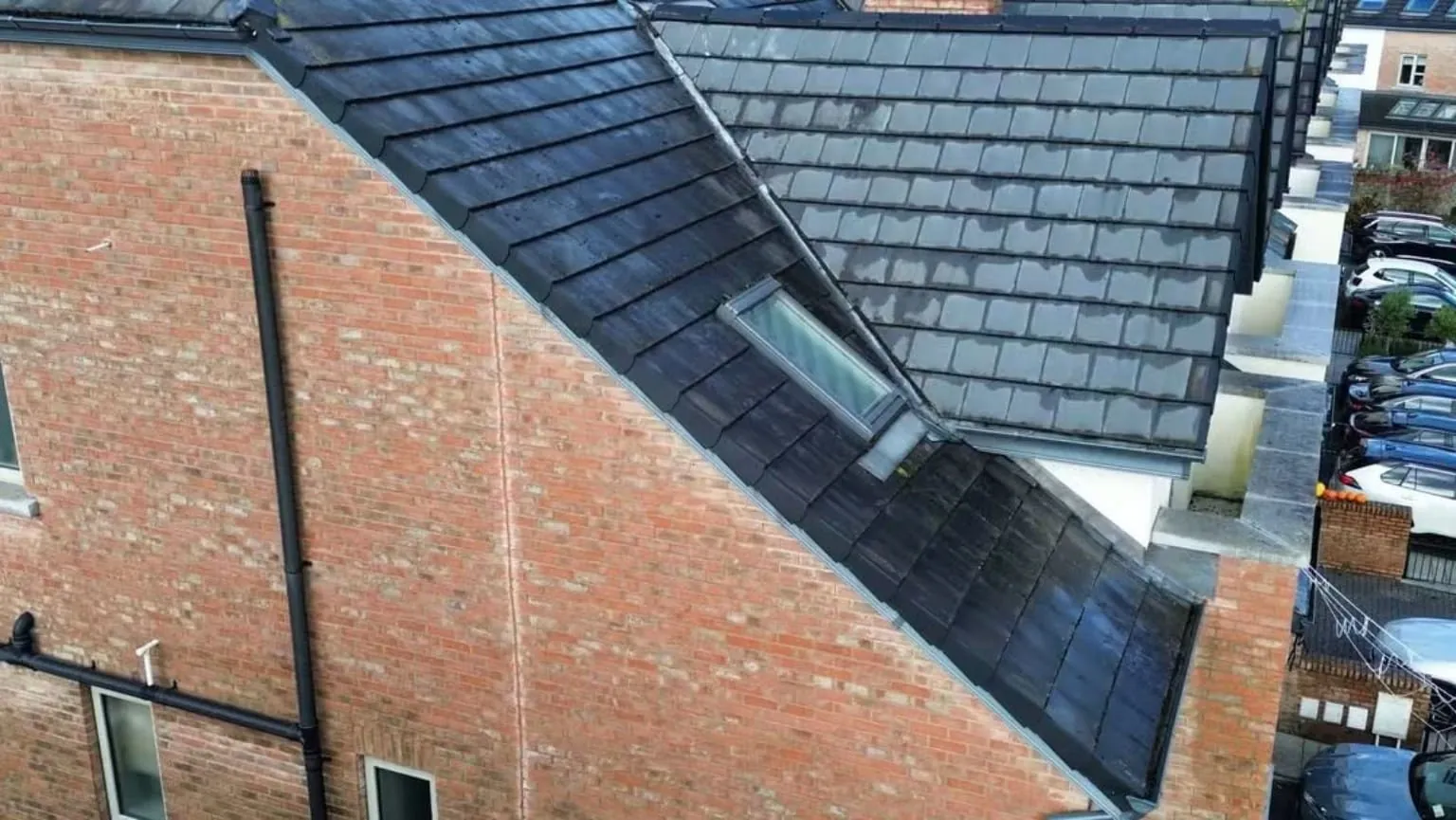 Dry verge caps along a tiled gable