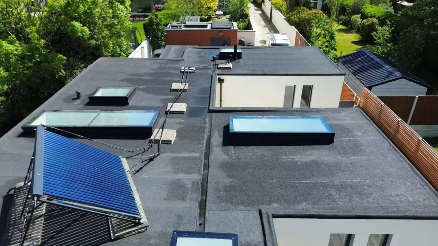 Felt flat roof with rooflights in Blackrock