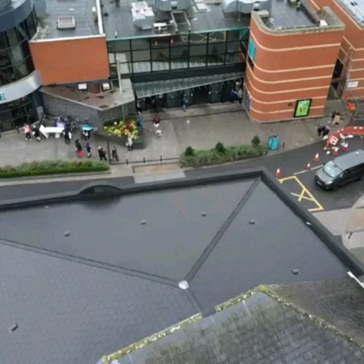 Large commercial felt flat roof